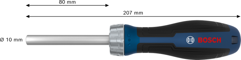 Tua vít có tay vặn Bosch , trục dài 80 mm.